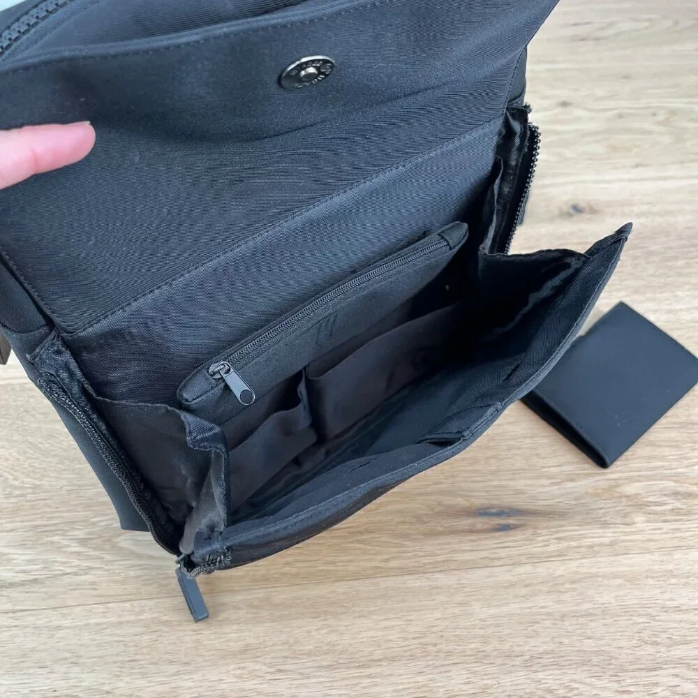 Missoni Crossbody Belt Travel Commuter Bag Set Small Black Nylon Pockets Minimal